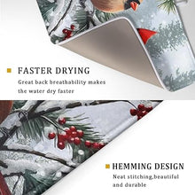 Merry Christmas Snow Snowflake Xmas Drying Mat 16 x 18 Inch with Absorbent Reversible Microfiber Dish Drying Pad for Coffee Bar