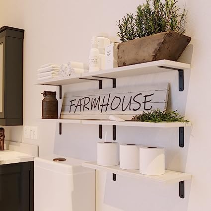 Set of 5 Farmhouse Style Floating. Hanging Shelf for Wall Décor