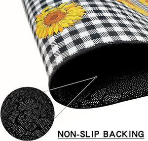 Washable Anti-Fatigue Non-Slip Durable Comfort Standing Runner Rug Set 2, (17"x48"+17"x24",Black)