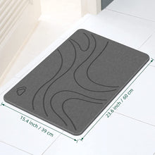 Non Slip Diatomaceous Earth Stone Bath Mat (23.5"x15", Gray)