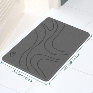  Bathroom Rugs, Modern Diatomaceous Earth Super Absorbent Quick  Dry Grey Bath Mat Non Slip, Thin Bathroom Rugs Fit Under Door, Bathmats Rugs  Washable, Bath Mats for Bathroom Floor, Bath Rugs, 16x24 