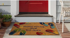 Natura Door Mat - Novelty Designs, Durable Natural Coir & Vinyl Back, 1'6" x 2'6"