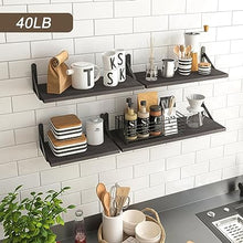 4 Sets of Wall Mounted Shelf for Bathroom Decor, Bedroom, Living Room and Plants (Carbonized Black)