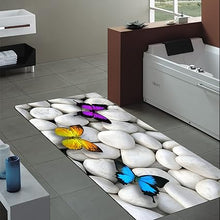 Bath Rugs Sponge Foam Soft for Bathroom and Kitchen,Flannel Mat Non Slip Bright 3D Printed f,Clearance MatS Absorbent Moisture Dust Forlaundry Room（Butterfly White Pebbles