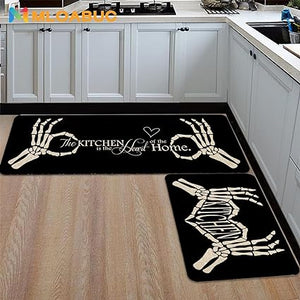 Happy Haloween Kitchen Mat Set of 2 Non Slip Cushioned Floor Mat 17x29 and 17x47 in