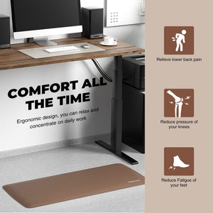 1/2 Inch Thick Cushioned Comfort Anti Fatigue Nonskid Waterproof Standing Desk Mat  - (17.3X28'',Black)