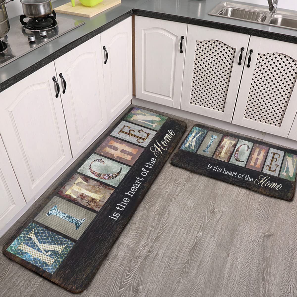 Artoid Mode Kitchen Rules Farmhouse Large Kitchen Rug and Mat