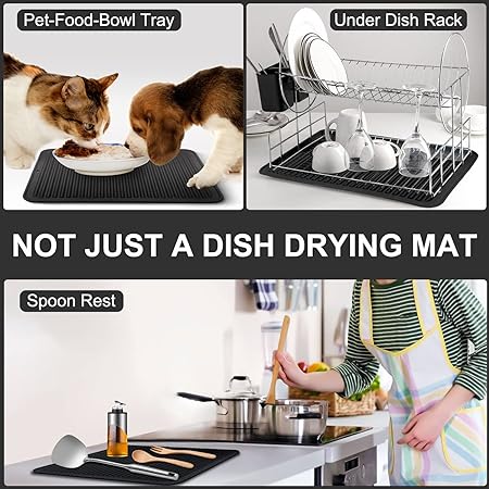 Multi-Purpose, Heat Resistant Silicone Dish Mats, 16x12 Inch, 2 Pack –  Modern Rugs and Decor