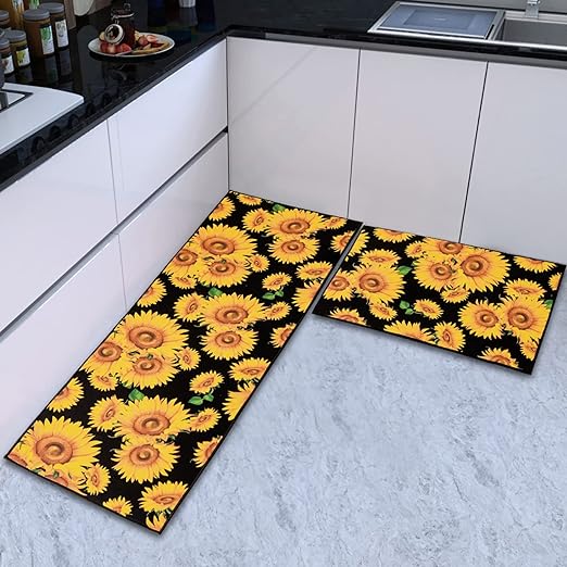 Washable Anti-Fatigue Non-Slip Durable Comfort Standing Runner Rug Set 2, (17