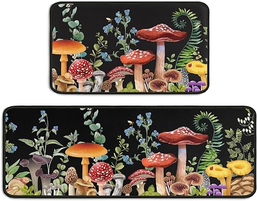 2-Piece Non-Slip Washable Absorbent Microfiber Kitchen Floor Decorative Mat 17 