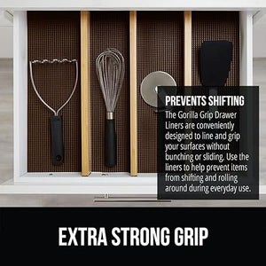 Gorilla Grip Drawer and Shelf Liner for Cabinet, Slip Resistant