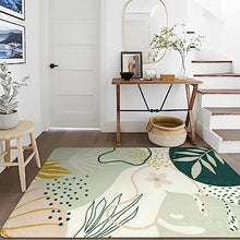 Modern Abstract Non-Slip Minimalist Art Area Rug Accent Distressed Washable Floor Carpet