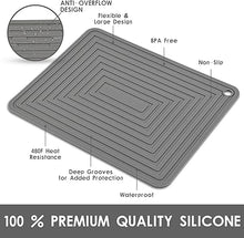 Silicone Trivets for Hot Pots and Pans-Trivets for Hot Dishes-Heat Resistant Mat for Countertops, Kitchen Small Dish Drying Mat, Silicone Pot Holders-Hot Pads for Kitchen Set 2 Black
