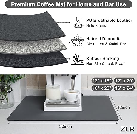 Rubber Anti Slip Bar Mat Countertop Spill Mats For Coffee Maker