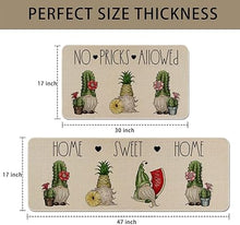 Funny Cactus Kitchen Rugs and Mats Set of 2, Non-Slip Washable Kitchen Sink Mats Holiday Kitchen Decor Doormat+Runner Rug