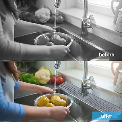 Kitchen Silicone Faucet Handle Catcher Tray - Silicone Sink Faucet