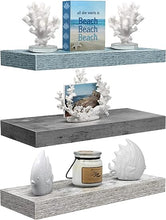 Floating Shelves for Wall - 3 Pack Coastal Beach Wall Decor for Bedroom, Bathroom, Nursery, Living Room, Office, Home & Kitchen