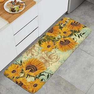 Farting Colorful Mexican Sugar Skull Kitchen Mat Comfort Rugs Non-Slip Kitchen Rug