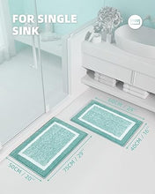 Brown White Bathroom Rug Set 2 Pieces, Absorbent Bath Mat Set of 2, 16” x 24” + 16” x 24” Non Slip Shower Mat Bathroom Carpet,