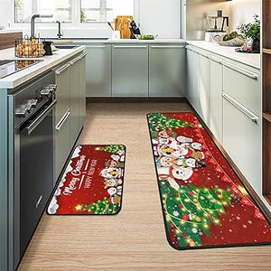 Set of 2,Anti Fatigue Mats for Kitchen Floor, Comfort Standing, Non-Slip Washable Cushioned Anti Fatigue Rug, 17'' X 47'' + 17'' X 30''…