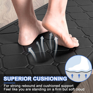 2 PCS Cushioned Anti Fatigue 1/2 Inch Thick Waterproof Non Slip PVC Non Skid Comfort Cushion Kitchen Mats