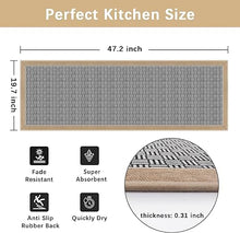 Anti Fatigue Non Skid Washable- Kitchen Mats for Floor,Kitchen Sink Rug Beige 20"x47"