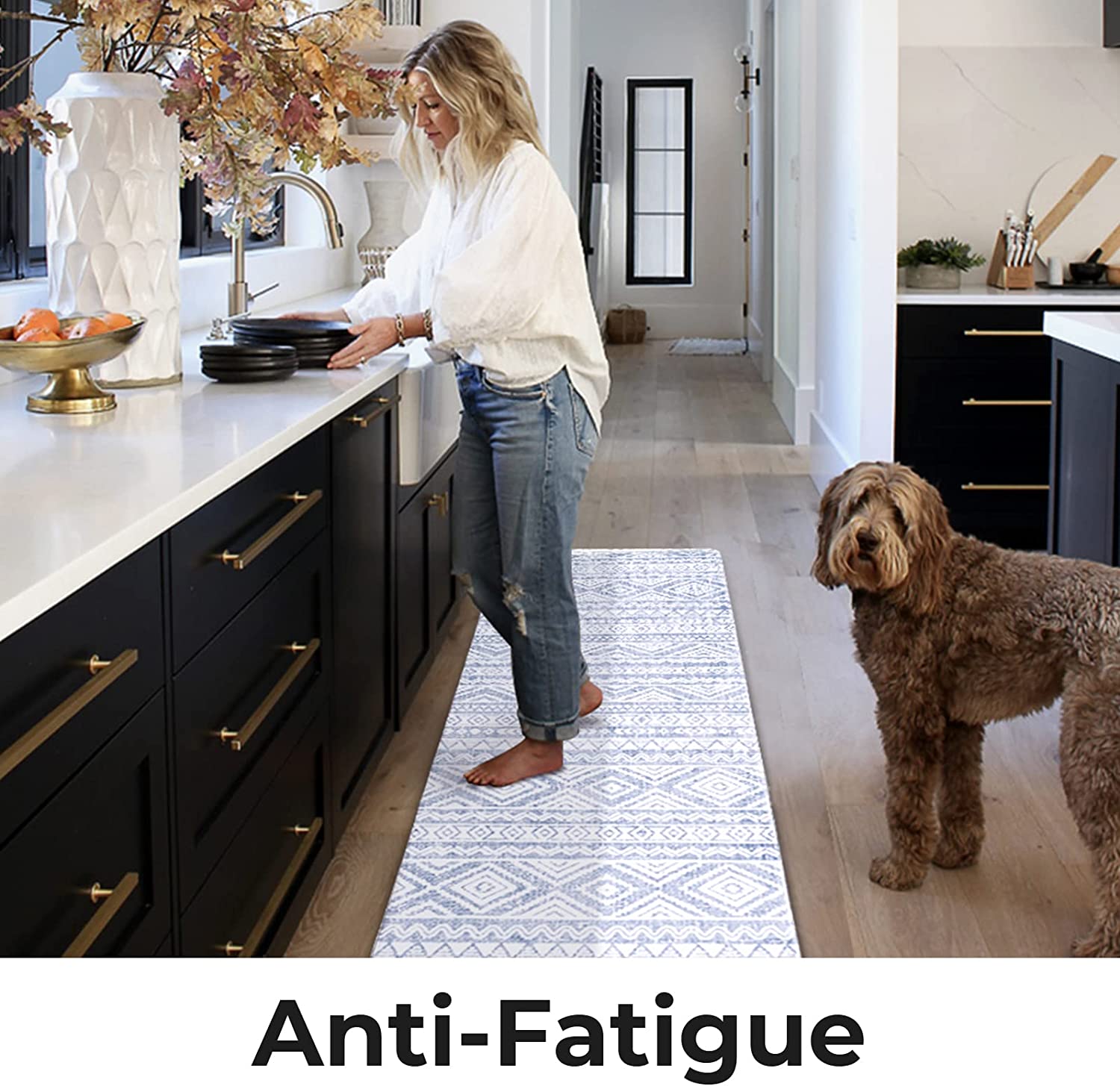 Anti Fatigue Kitchen Mats for Floor 2 Piece Set, 17x30+17x47