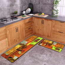 2 Piece 17"X48" 17"X24" Very Abstract Image on Glass in Verso Non-Slip Soft Kitchen Mat