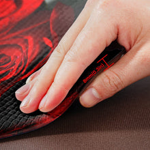 Set of 2 Red Wine Modern Rose Anti Fatigue Kitchen Floor Mat