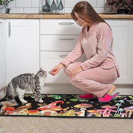 Set of 2 Non Slip Washable Absorbent Cushioned Floor Mats 17x32 + 17x4 –  Modern Rugs and Decor