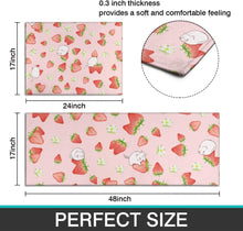 Strawberry Cat Kitchen Mats Set 2 Piece