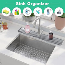 Sink Splash Guard, 32” x 5.5”, Longer Faucet Mat, Silicone Splash Guard Behind Faucet, Water Drip Catcher Mat for Kitchen, Bathroom Laundry Room, Farmhouse, Bar & RV (Black)