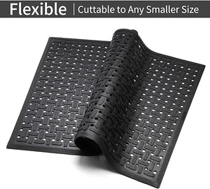 Rubber Non-Slip Waterproof Floor Mat Heavy Duty Anti-Fatigue Mats 33"x57"