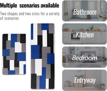 Set 2 Piece Abstract Geometric Art Cushioned Kitchen Rugs  - 17.5"x29.5"+17.5"x47"