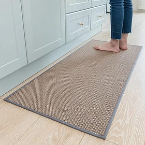 Kitchen Rugs and Mats Non Skid Washable, Absorbent Runner Rugs for Kitchen, Front of Sink, Kitchen Mats for Floor (Beige, 20"x47")