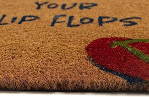 Natura Door Mat - Novelty Designs, Durable Natural Coir & Vinyl Back, 1'6" x 2'6"