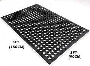 3FT x 5FT Anti-Fatigue Rubber Floor Mat with Drainage Holes