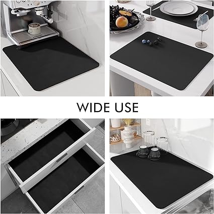 Absorbent Coffee Mat For Kitchen Counter - Microfiber Dish Drying