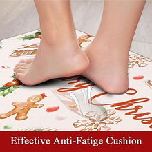 Anti Fatigue Non Slip Waterproof Comfort Standing Mat Christmas Gingerbread Kitchen Mat 2 Pieces,