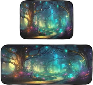 Fairy ForesT Cushioned Anti Fatigue Non Slip Waterproof Kitchen Mats, 19.7"×27.6"+19.7"×47.2"