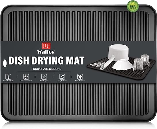 Silicone Dish Drying Mat Under Mat Grooved Dish Drainer Mat Heat