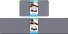 2PCS Non-Slip Standing Desk Mat, Waterproof Kitchen Rug Set for Kitchen, Floor, Office,17.3"×30"+17.3"×47",Black