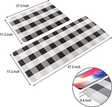 Cushioned Anti-Fatigue Waterproof Non-Slip Buffalo Plaid Heavy Duty PVC Ergonomic Comfort Standing Foam Mats, Rose&White, 17.3''x27.5''