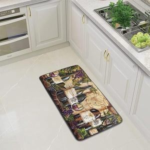 Boho Floral Decorative Comfort Cushioned Padded Anti Fatigue Bohemian Chic Flowers Floor Mats,  39x20In