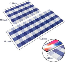 Cushioned Anti-Fatigue Waterproof Non-Slip Buffalo Plaid Heavy Duty PVC Ergonomic Comfort Standing Foam Mats, Rose&White, 17.3''x27.5''