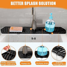 24in Faucet Mat Splash Catcher, Handle Drip Catcher Tray, Multipurpose for Kitchen Dish Drying Mats Sponge Holder and Bathroom Countertop Protect(Black)