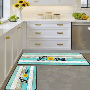 Set of 2 Non-Slip Backing Washable Doormat - 17x47.2 and 17x30 inches.