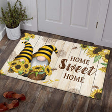 Sets of 2 Cute Gnome Yellow Washable Non-Slip Kitchen Rug Mat