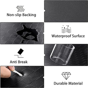 Non-Slip Waterproof Kitchen Mats, PVC Kitchen Rugs, Extra Thick Floor Mats for Sink,Office,Kitchen, Laundry, Set of 2, 17.3"x 30"+17.3"x 60"