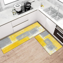 Sets of 2 Cute Gnome Yellow Washable Non-Slip Kitchen Rug Mat